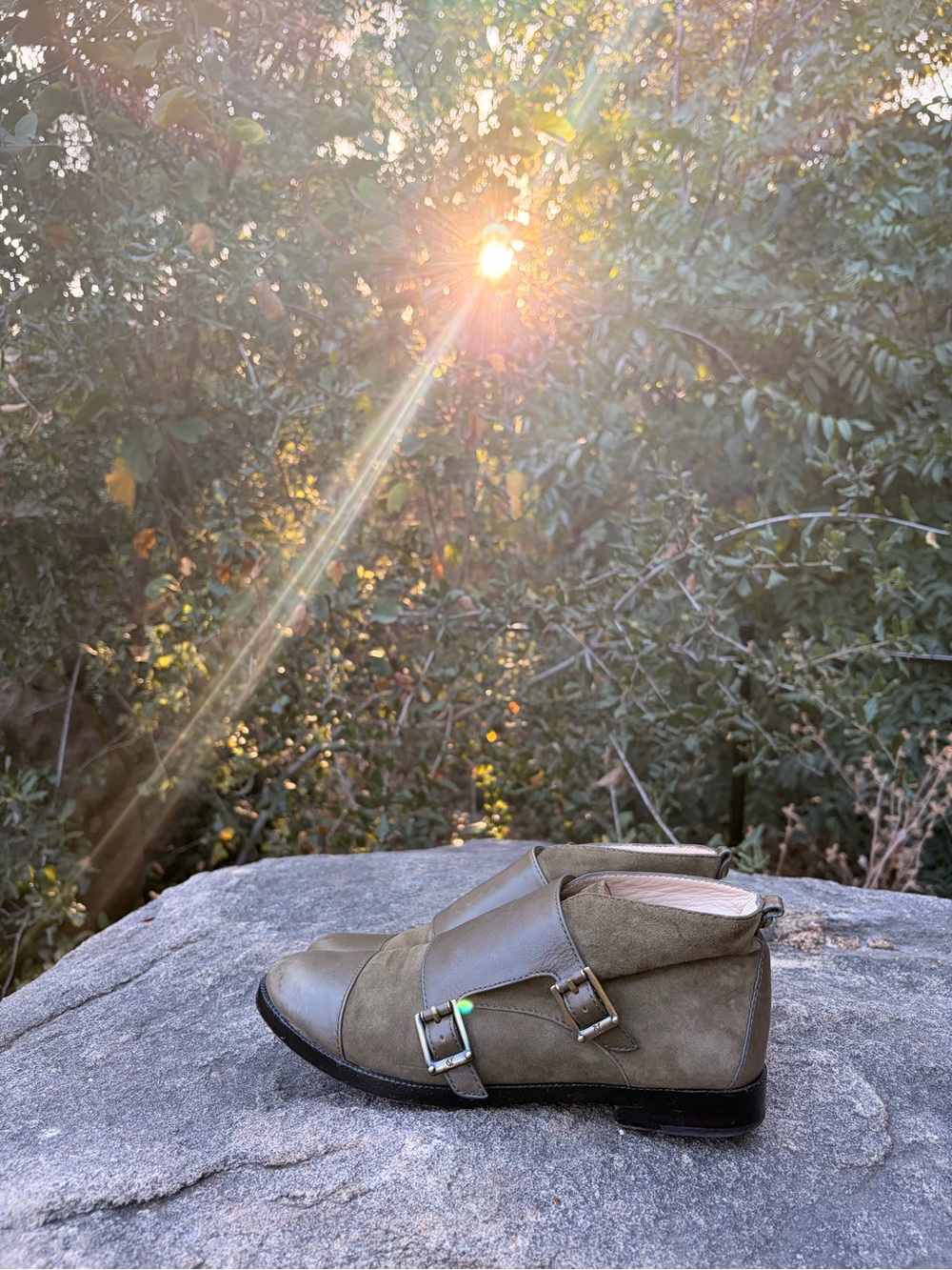 Olive Green Dutch Calf Leather Boots